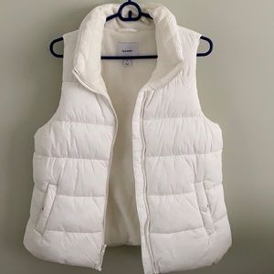 White puffer vest